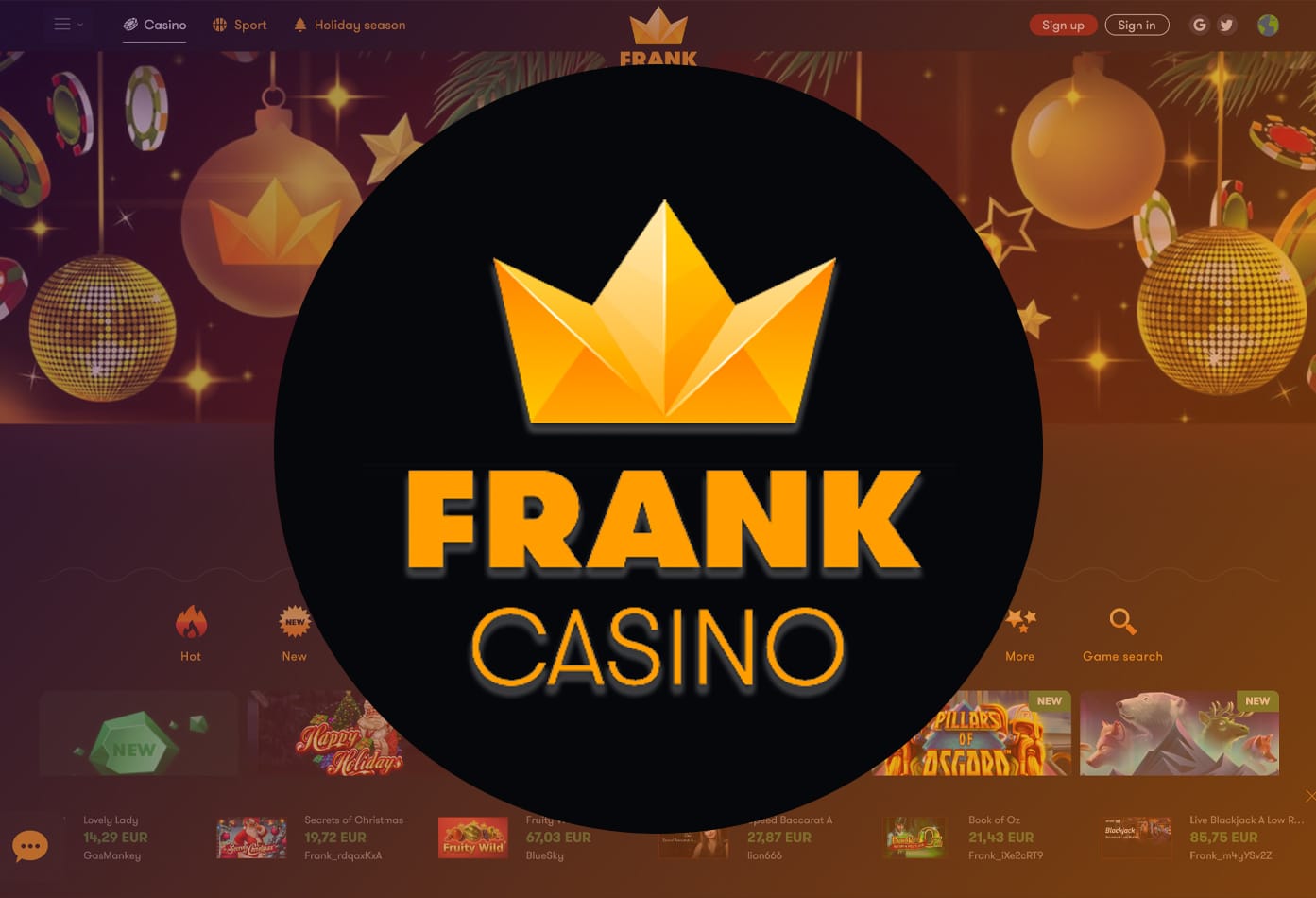 frank casino promo